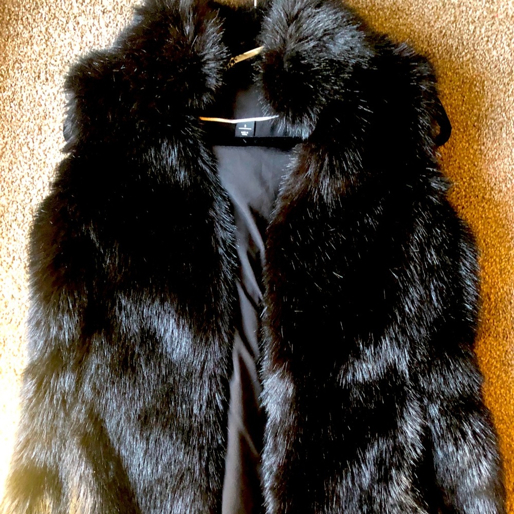 WHBM faux fur vest